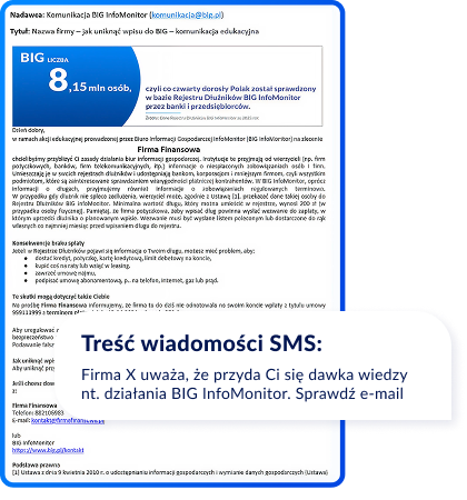 Przykładowa treść komunikacji